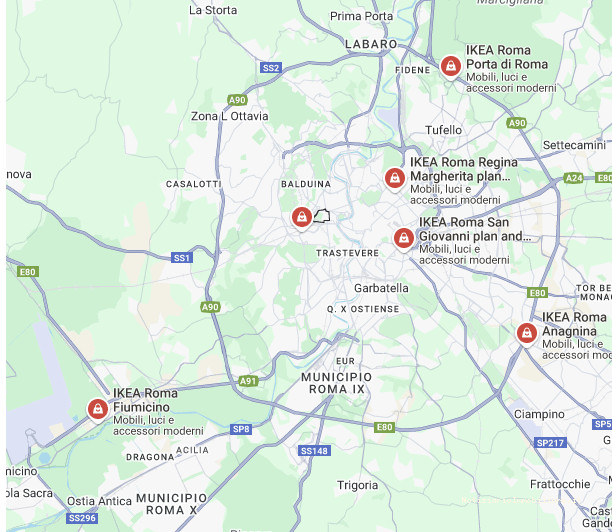 Negozi Ikea Roma Mappa dei Negozi Ikea Roma