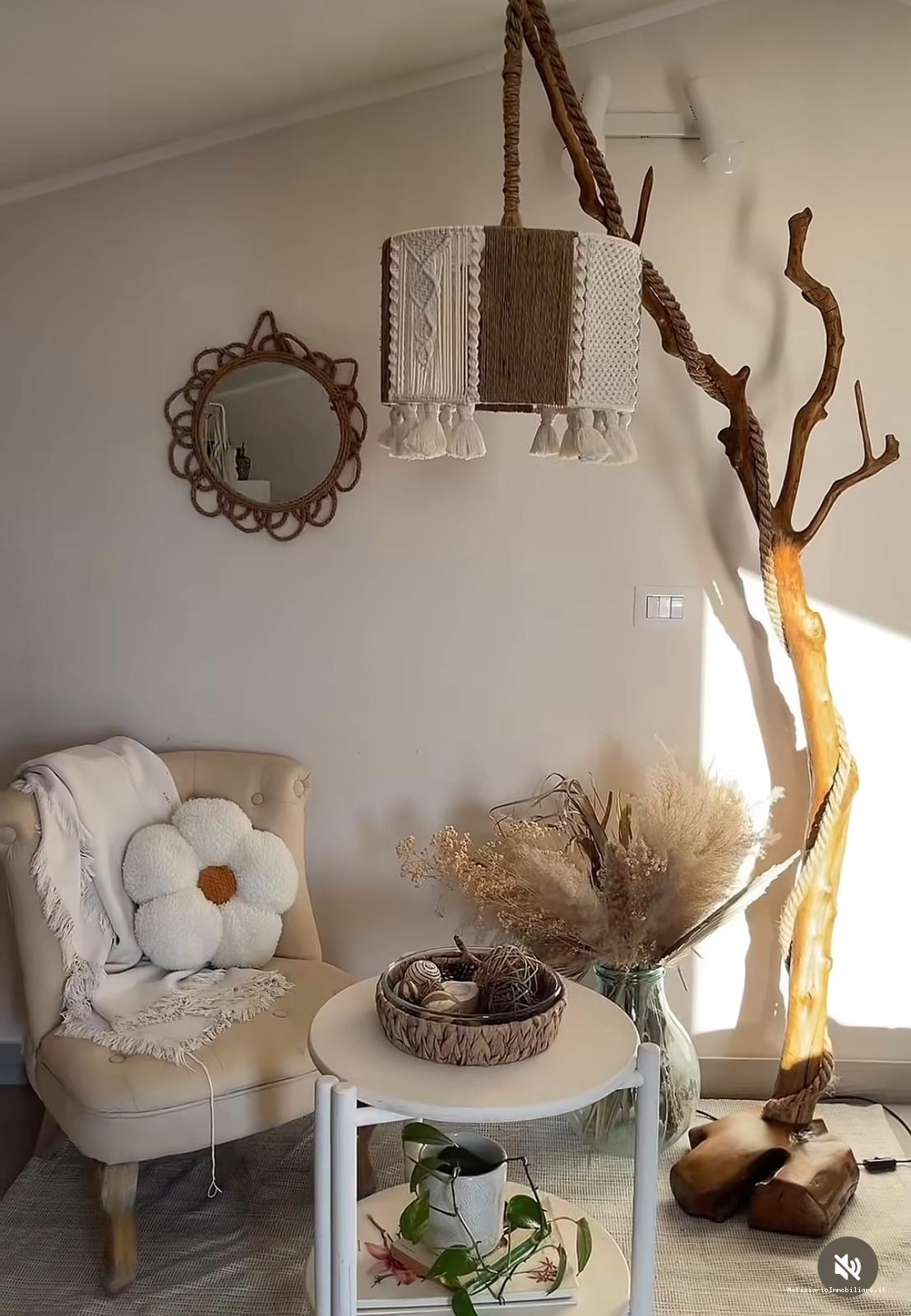 paralume in tessuto macramè